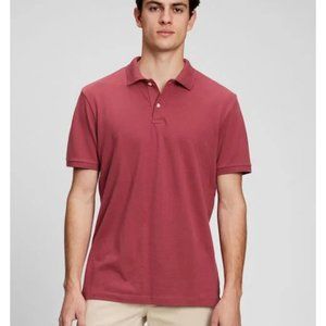 COPY - GAP red stretch pique polo shirt XXL TTG waffle knit
